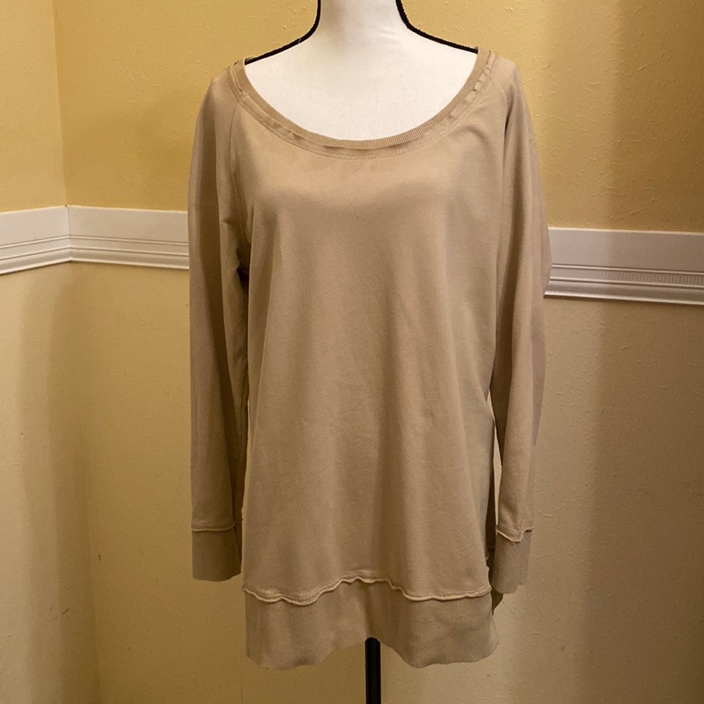 Boston Proper Sport Long sleeve Shirt; Large; Tan in color.